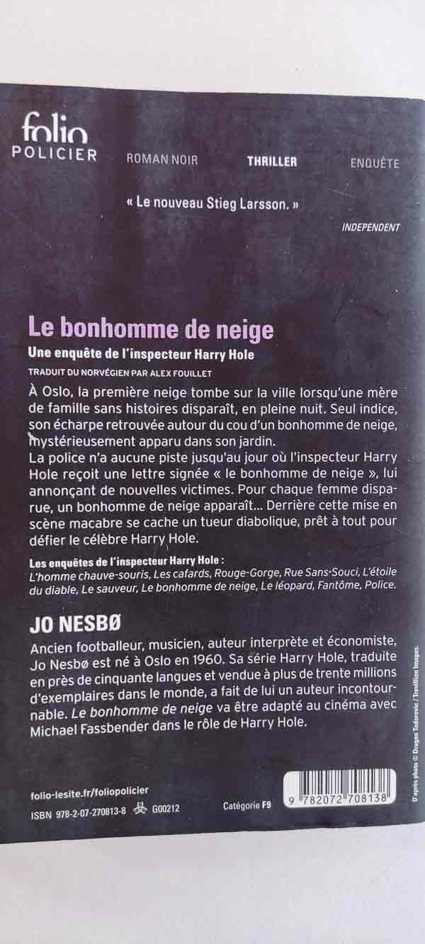 Le bonhomme de neige: une enquête de l'inspecteur Harry HOLE : livres pas cher d'occasion, de seconde main de l'association Lire et Créer