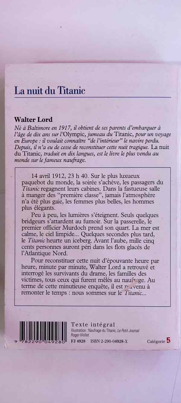 La nuit du Titanic : livres pas cher d'occasion, de seconde main de l'association Lire et Créer