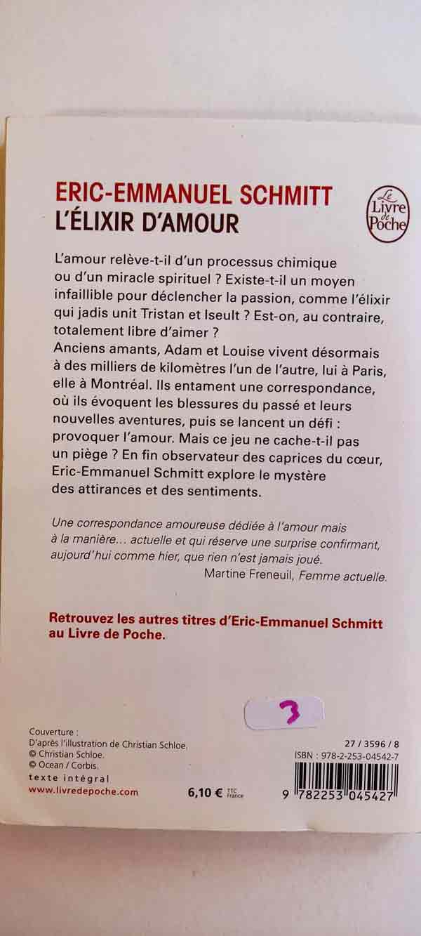 L'élixir d'amour : livres pas cher d'occasion, de seconde main de l'association Lire et Créer
