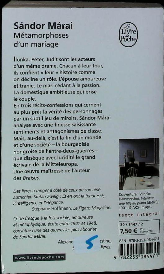 Métamorphoses d'un mariage : livres pas cher d'occasion, de seconde main de l'association Lire et Créer