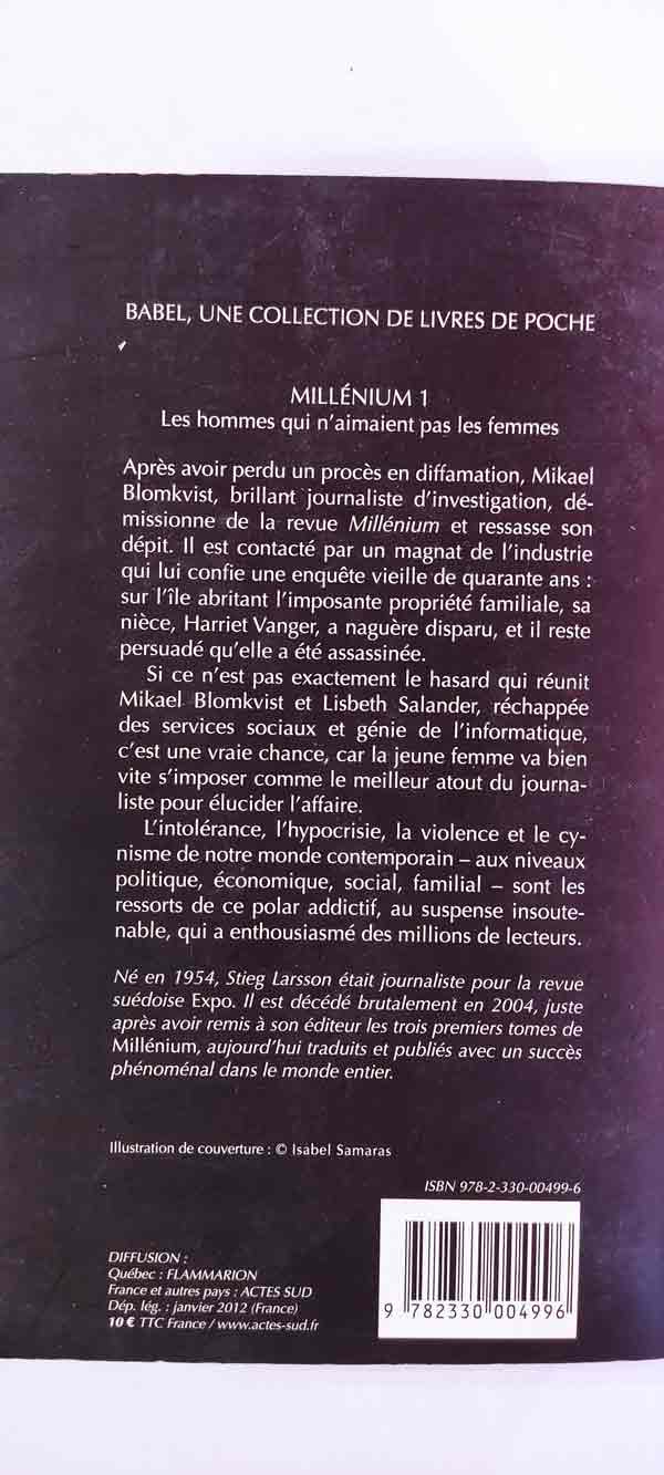 Millenium tome 1 : les hommes qui n'aimaient pas les femmes : livres pas cher d'occasion, de seconde main de l'association Lire et Créer