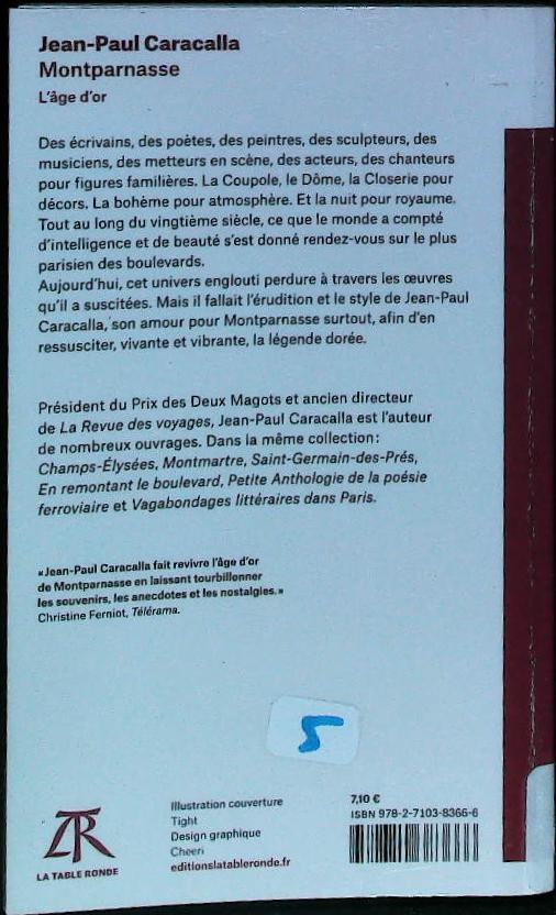 Montparnasse. l'âge d'or : livres pas cher d'occasion, de seconde main de l'association Lire et Créer