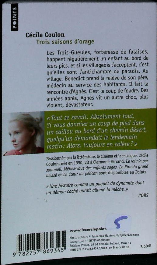 Trois saisons d'orage : livres pas cher d'occasion, de seconde main de l'association Lire et Créer