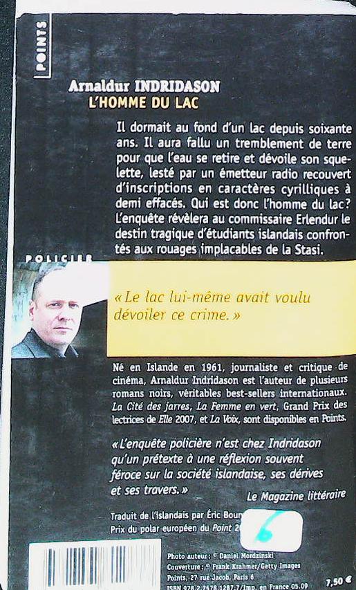 L'homme du lac: une enquête du commissaire Erlendur SVEINSSON : livres pas cher d'occasion, de seconde main de l'association Lire et Créer