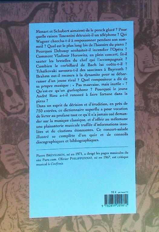 Dictionnaire superflu de la musique classique : livres pas cher d'occasion, de seconde main de l'association Lire et Créer