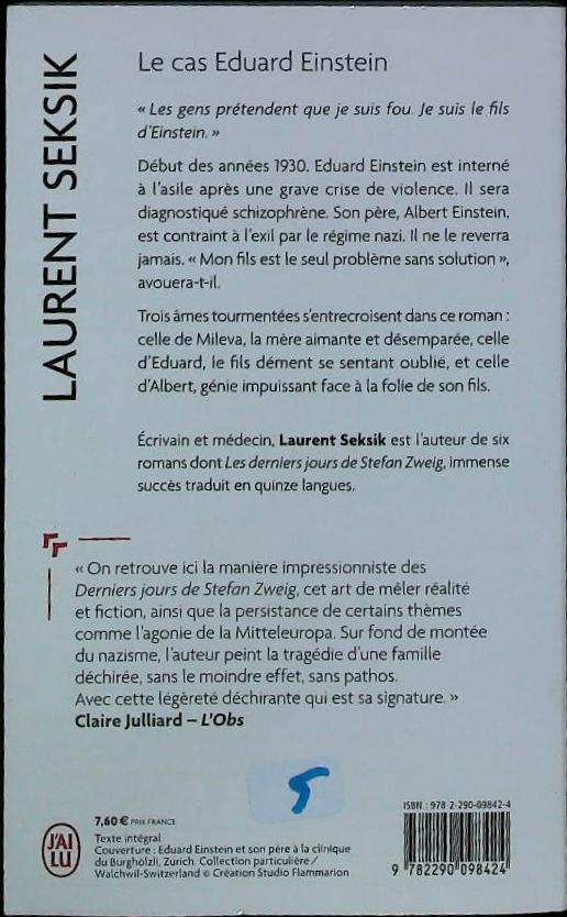 Le cas Eduard EINSTEIN : livres pas cher d'occasion, de seconde main de l'association Lire et Créer