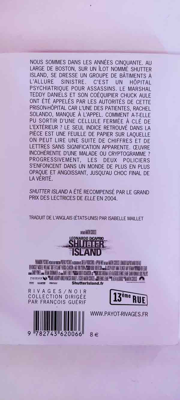 Shutter Island : livres pas cher d'occasion, de seconde main de l'association Lire et Créer