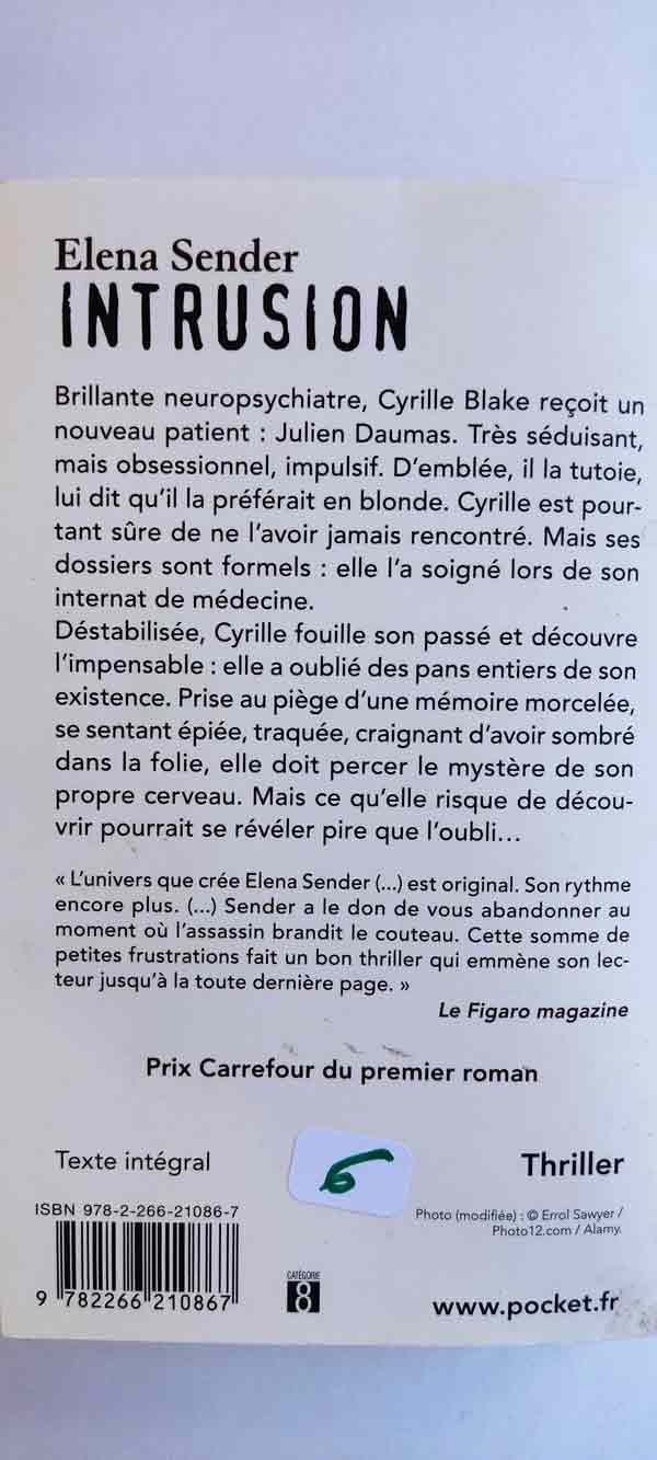 Intrusion : livres pas cher d'occasion, de seconde main de l'association Lire et Créer