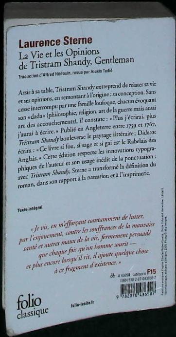 La vie et les opinions de Tristram SHANDY, Gentleman : livres pas cher d'occasion, de seconde main de l'association Lire et Créer
