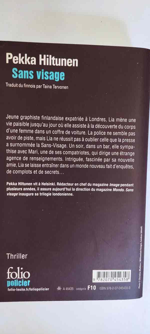 Sans visage : livres pas cher d'occasion, de seconde main de l'association Lire et Créer