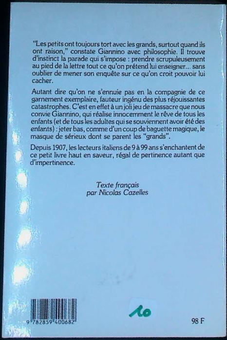 Giannino furioso ou le journal d un fripon : livres pas cher d'occasion, de seconde main de l'association Lire et Créer