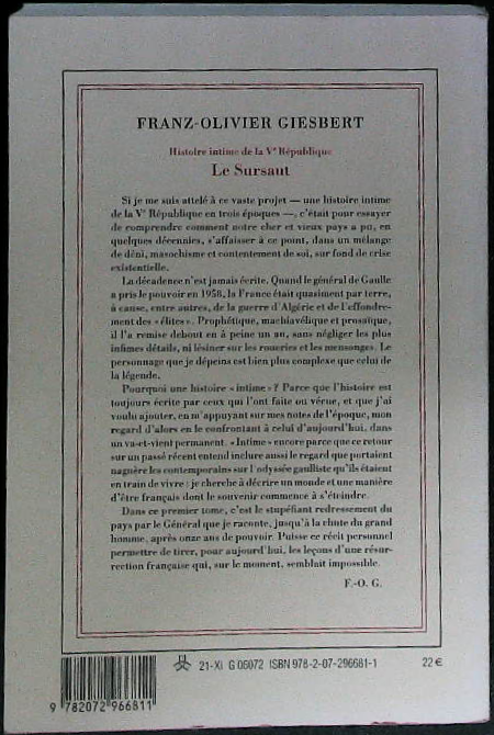 Histoire intime de la vᵉ république: le sursaut : livres pas cher d'occasion, de seconde main de l'association Lire et Créer