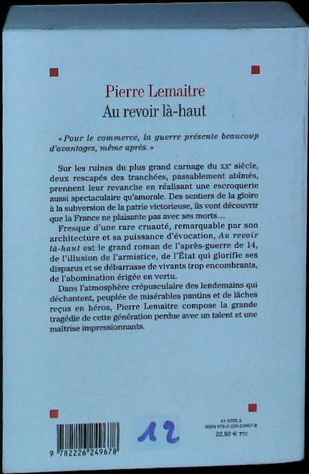 Au revoir là-haut : livres pas cher d'occasion, de seconde main de l'association Lire et Créer