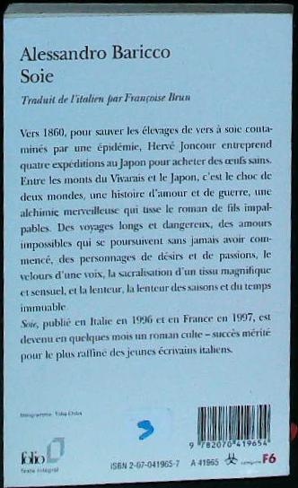 Soie baricco : livres pas cher d'occasion, de seconde main de l'association Lire et Créer